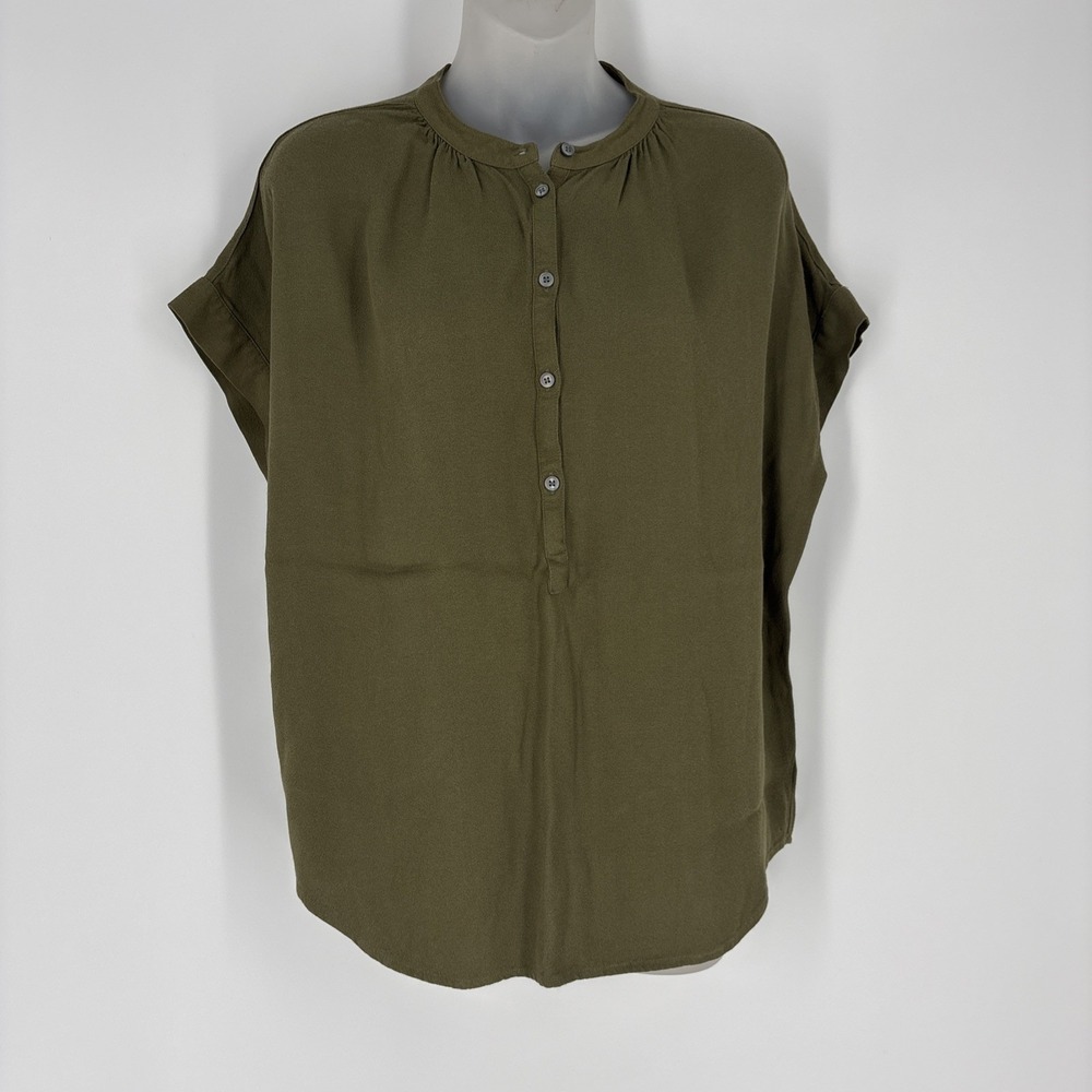 Point Sur Women Green Short Sleeve Blouse S